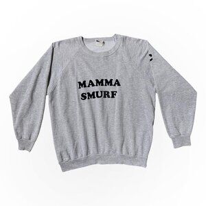 80s Vintage “Mamma Smurf” / “Polly” felt lettering crewneck sweatshirt Fortrel